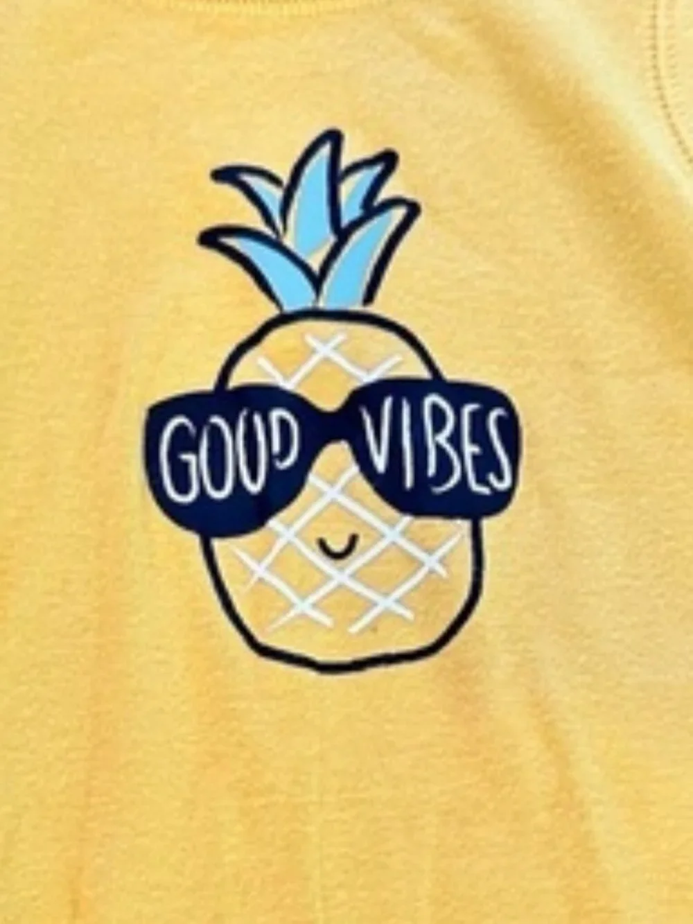 🤑EU Carters Yellow 'Good Vibes' Pineapple Bodysuit Onesie🤑